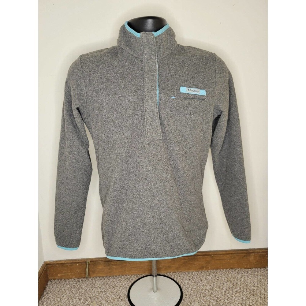 Columbia 1/2 Button Men’s Sweater/Jacket Size Small Blue/Grey - Great Condition